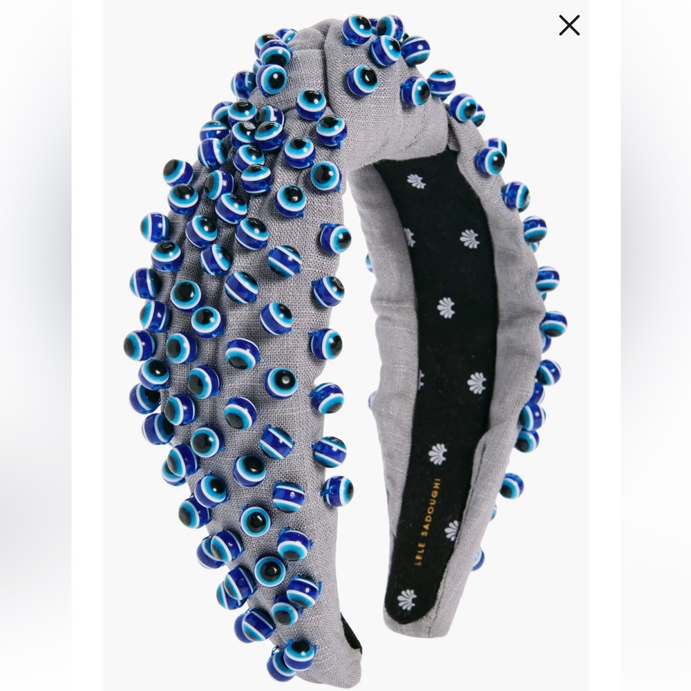 Designer evil eye headband by Lele Sadoughi